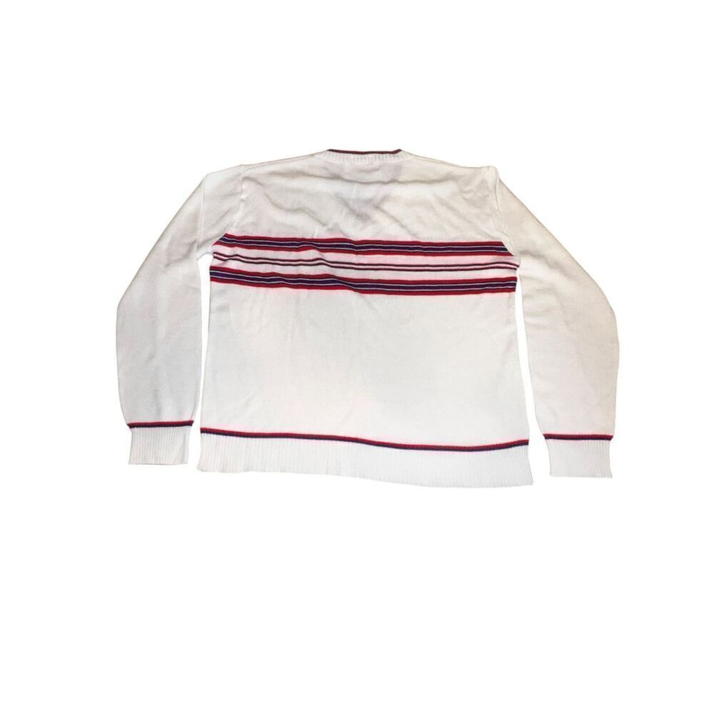 Lacoste Izod vintage XL (20) white blue red striped pullover sweater Hong Kong - Picture 4 of 8